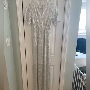 Silver sequin dress